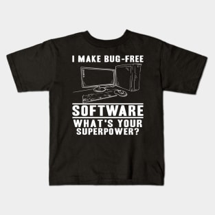 Funny Software Developer Superpower Coding Gift Kids T-Shirt